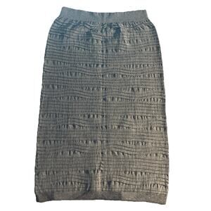 Prime Cut Women One Size Skirt Gray Layered Pencil Ribbed Elastic Waistline